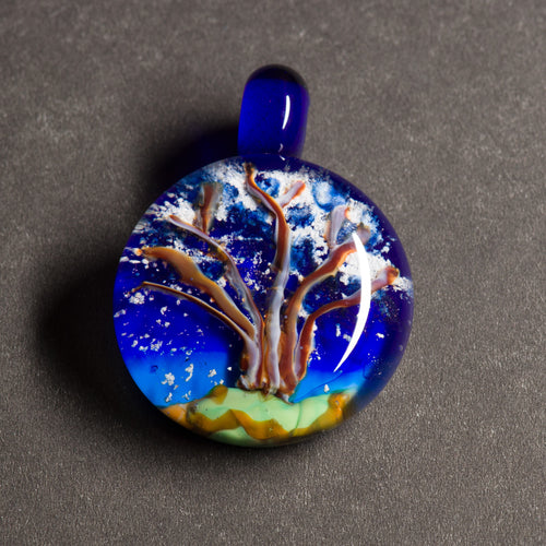 Memorial Ashes Winter Tree Pendant