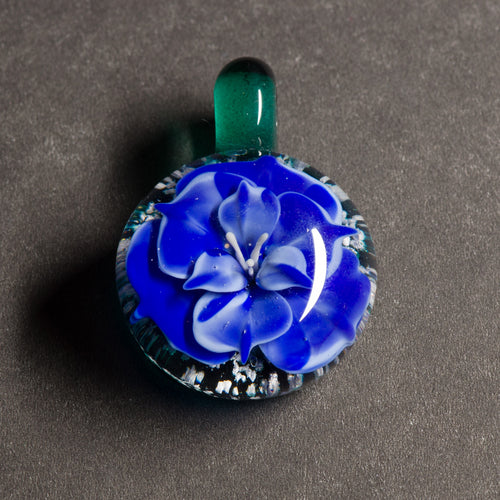 Blue Flower Memorial Pendant