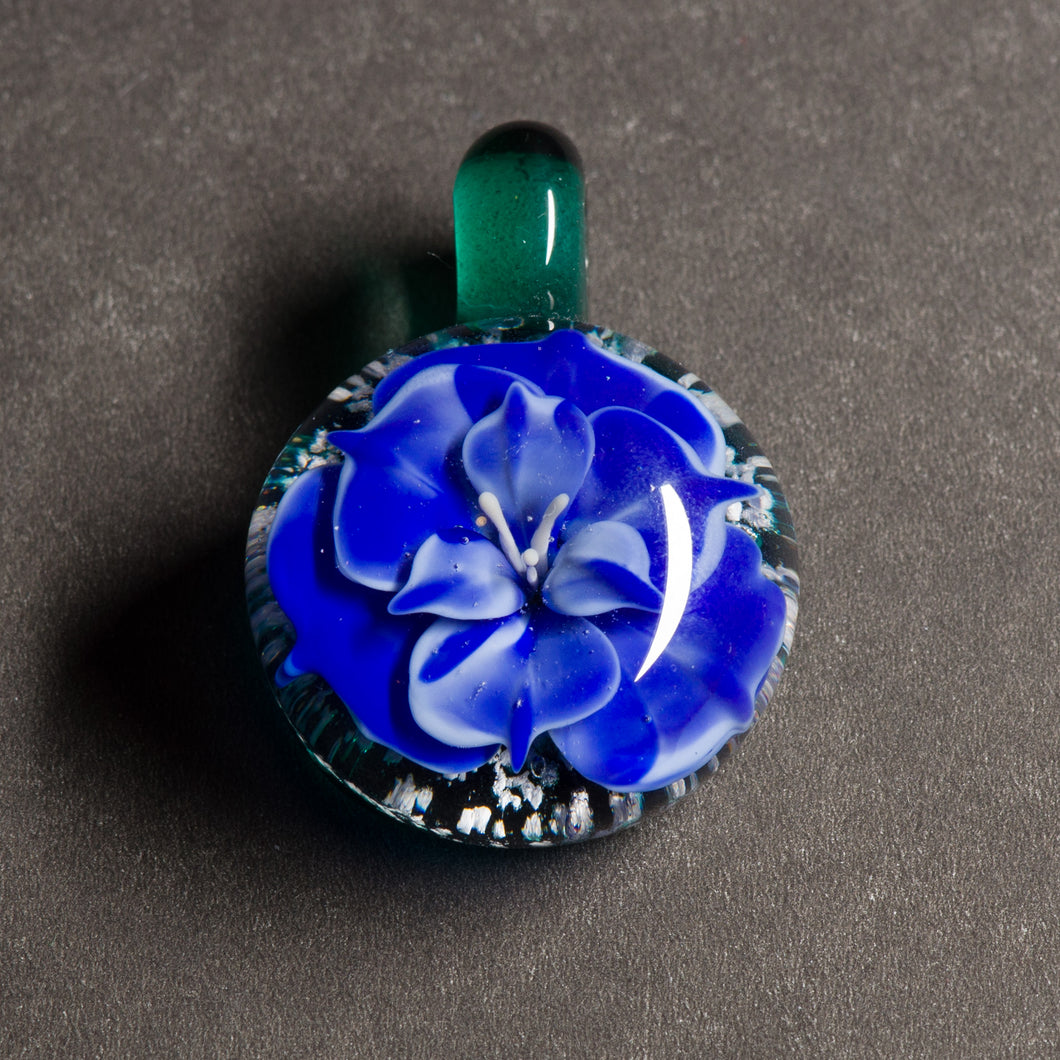 Blue Flower Memorial Pendant